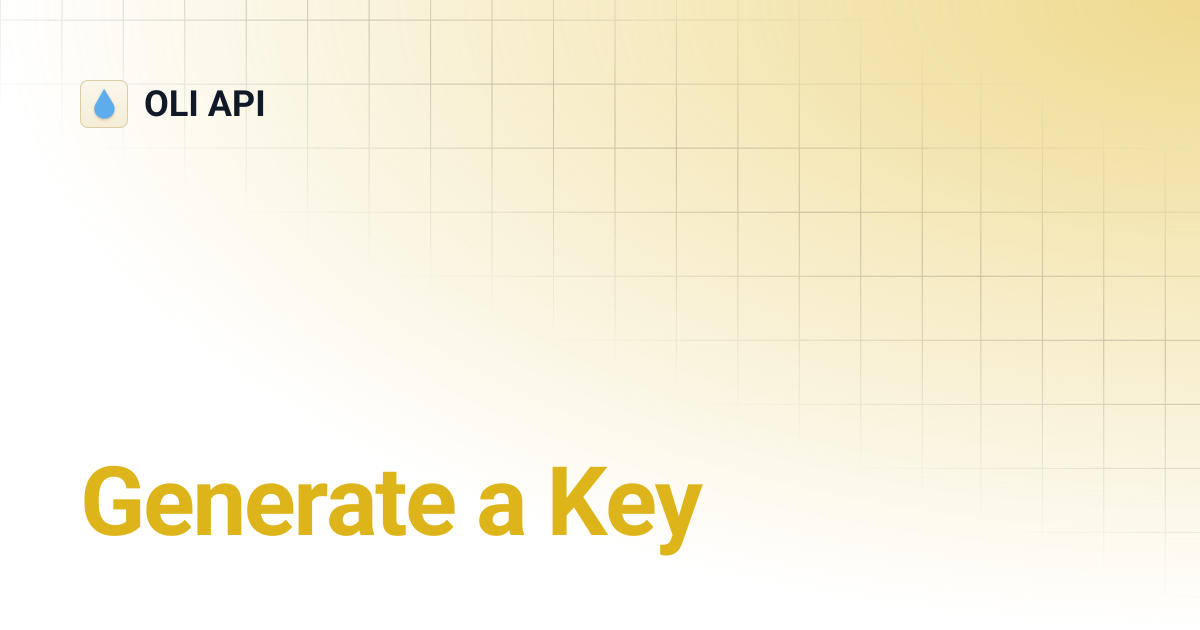 Generate a Key | OLI API