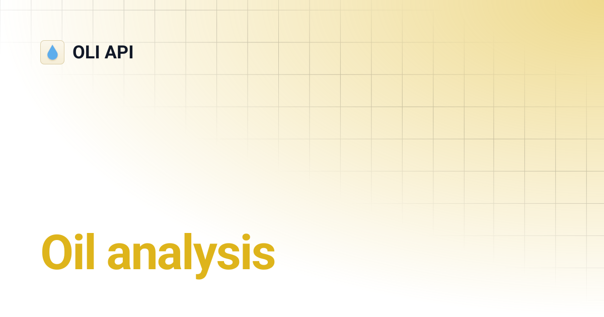 Oil analysis | OLI API